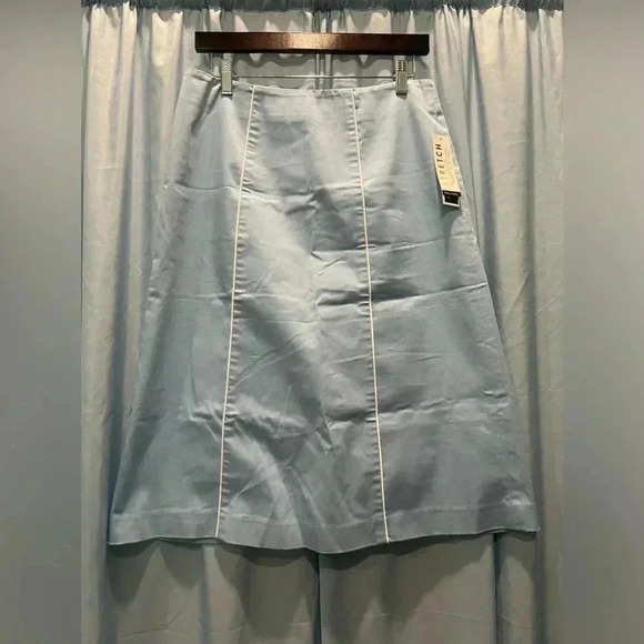 Madison Studio Women's Blue Stretch Lined Skirt Knee Length Size 8 - Picture 1 of 11